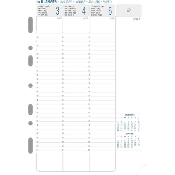 Kalender-Einlage Exatime 21 14,2x21cm 1 Woche/2 Seiten senkrecht 2027