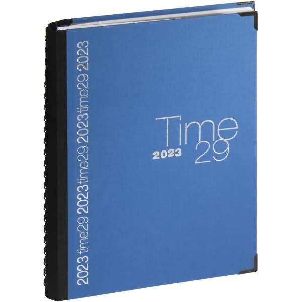 Bürokalender Time 29 A4 Stoff A4 blau Kalendarium 2027