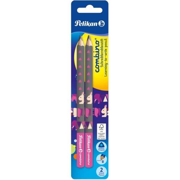 Schreiblernbleistift Combino dick B pink Blister-0