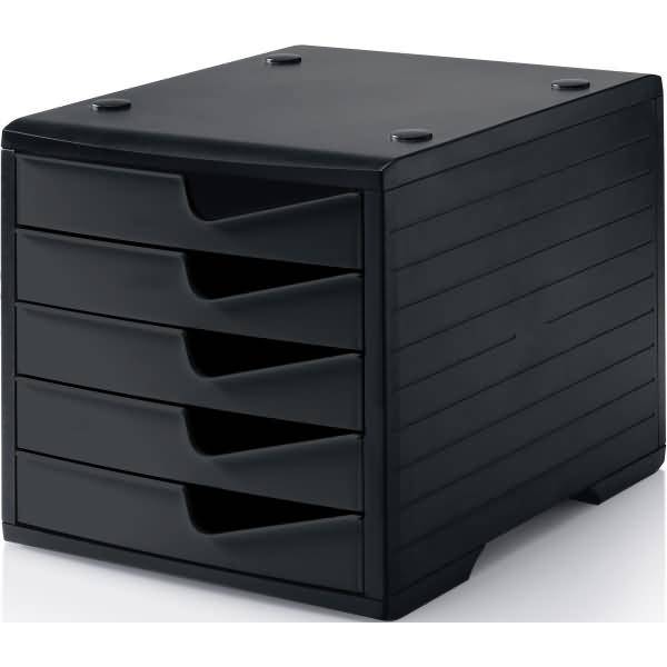 styro G. m. b. H. Ablage-Systeme Ablagebox 5 Schubl.schwarz/schwarz Polystyrol H255xB270xT340mm STYRO 275-8430.991
