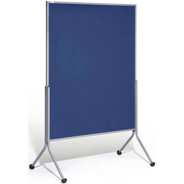 Stellwandtafel beidseitig Textil 116x195x68cm blau