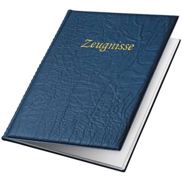 Zeugnismappe A4 mit 10 Taschen blau-0