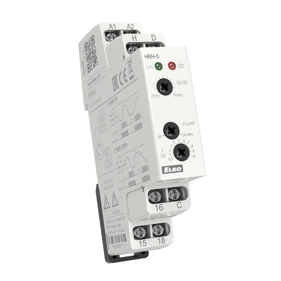ELKO EP HRH-5/UNI Niveauüberwachungsrelais, 24-240V AC/DC, 1 Wechsler 8A-3