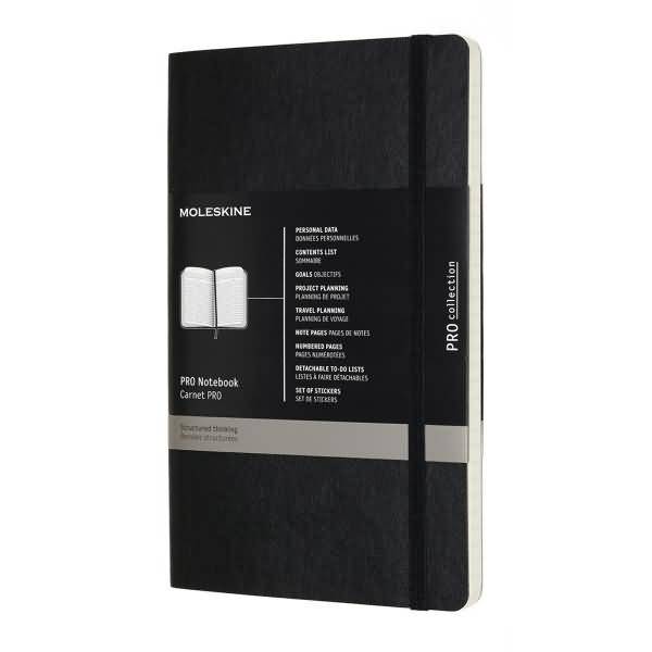 Professionelles Notizbuch Large A5 Softcover 96 Blatt schwarz-0