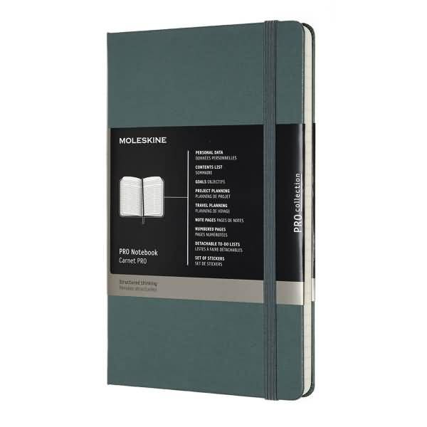 Professionelles Notizbuch Large A5 Hardcover 120 Blatt waldgrün