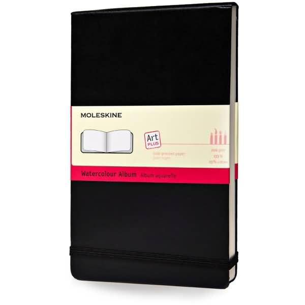 Notizbuch Aquarellpapier Large A5 200g/qm 36 Blatt Hardcover schwarz-0