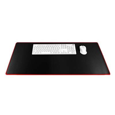 Mauspad Große Mausmatte Mousepad 900x400x3mm Anti Rutsch Matte Gamer, Grafikdesigner, Büro - schwarz / rot Besatz