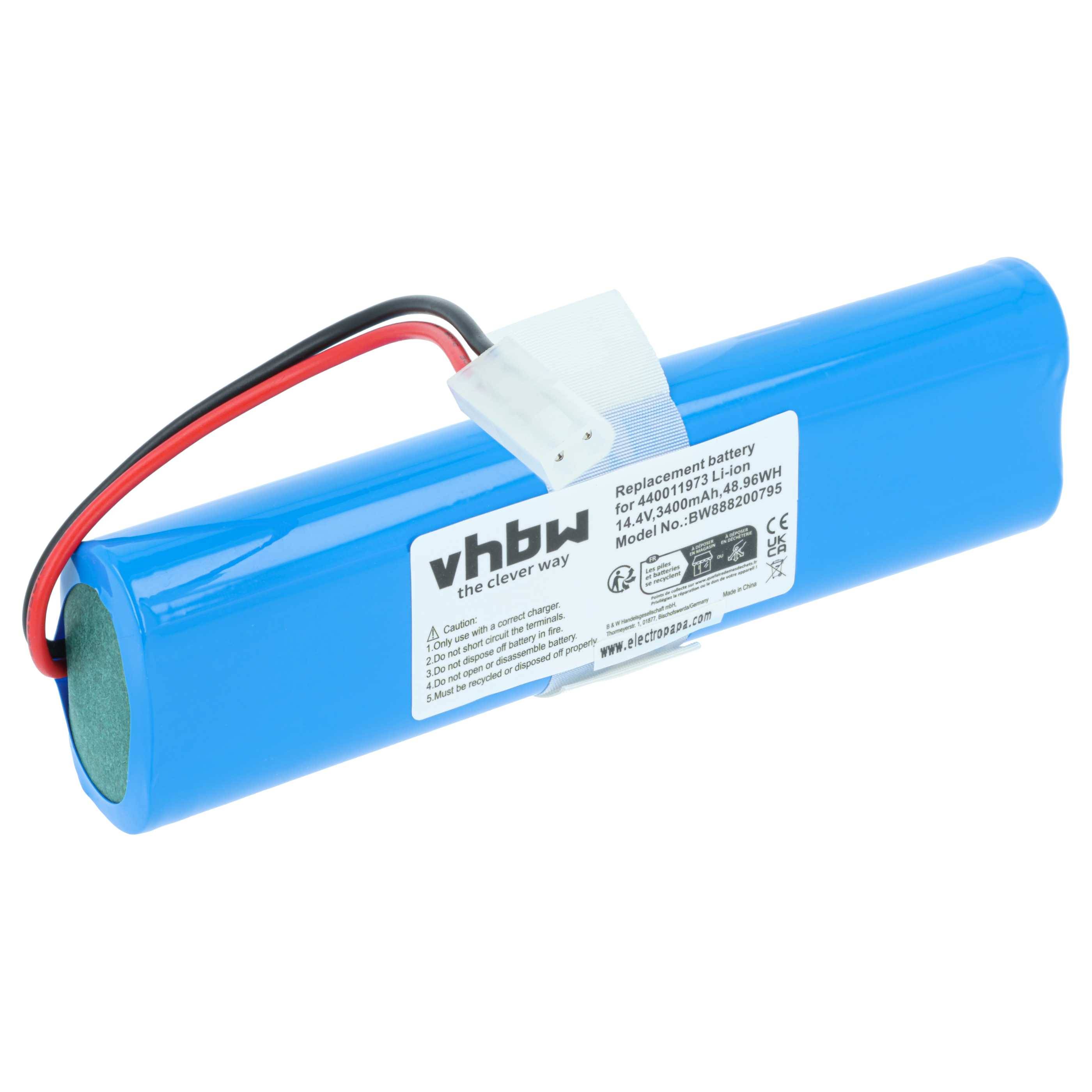vhbw Akku kompatibel mit Hoover Rogue BH70970 | 970 Wi-Fi Connected Robotic Vacuum Saugroboter (3400 mAh, 14,4 V-0