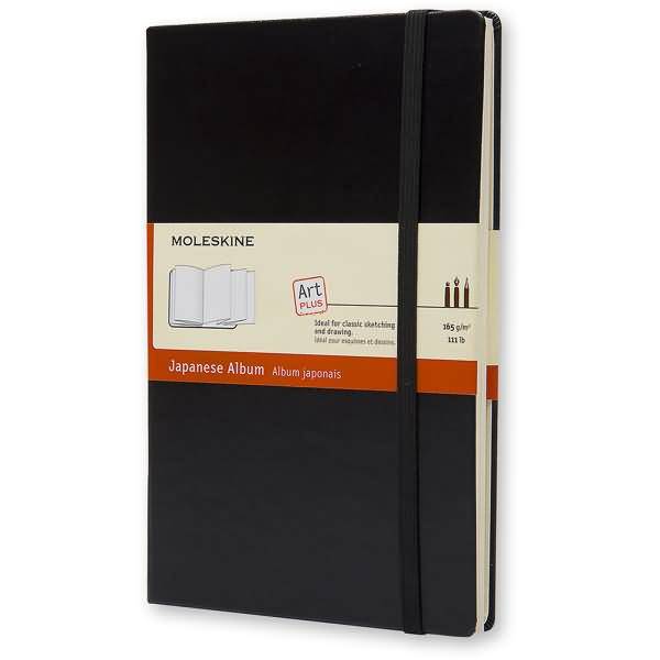 Notizbuch Japanisches Album Large A5 165g/qm Hardcover schwarz-0