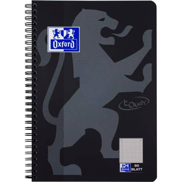 Collegeblock Touch B5 80 Blatt 90g/qm kariert schwarz