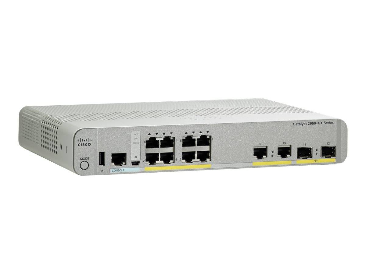 Cisco Catalyst 2960CX-8TC-L - Switch - managed - 8 x 10/100/1000 + 2 x SFP + 2 x 10/100/1000 (Uplink)-1