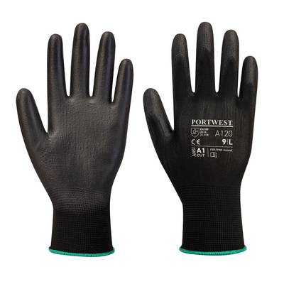 Portwest PU Handflächen Handschuh Farbe: Schwarz, Gr.: 9 (L)-0