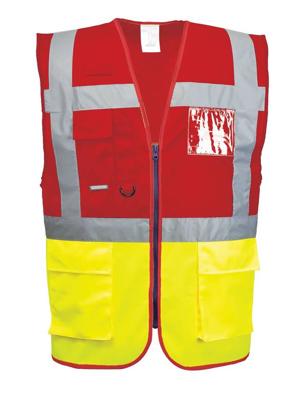 Portwest Paris Executive Warnschutzweste Farbe: Rot/Gelb, Gr.: L