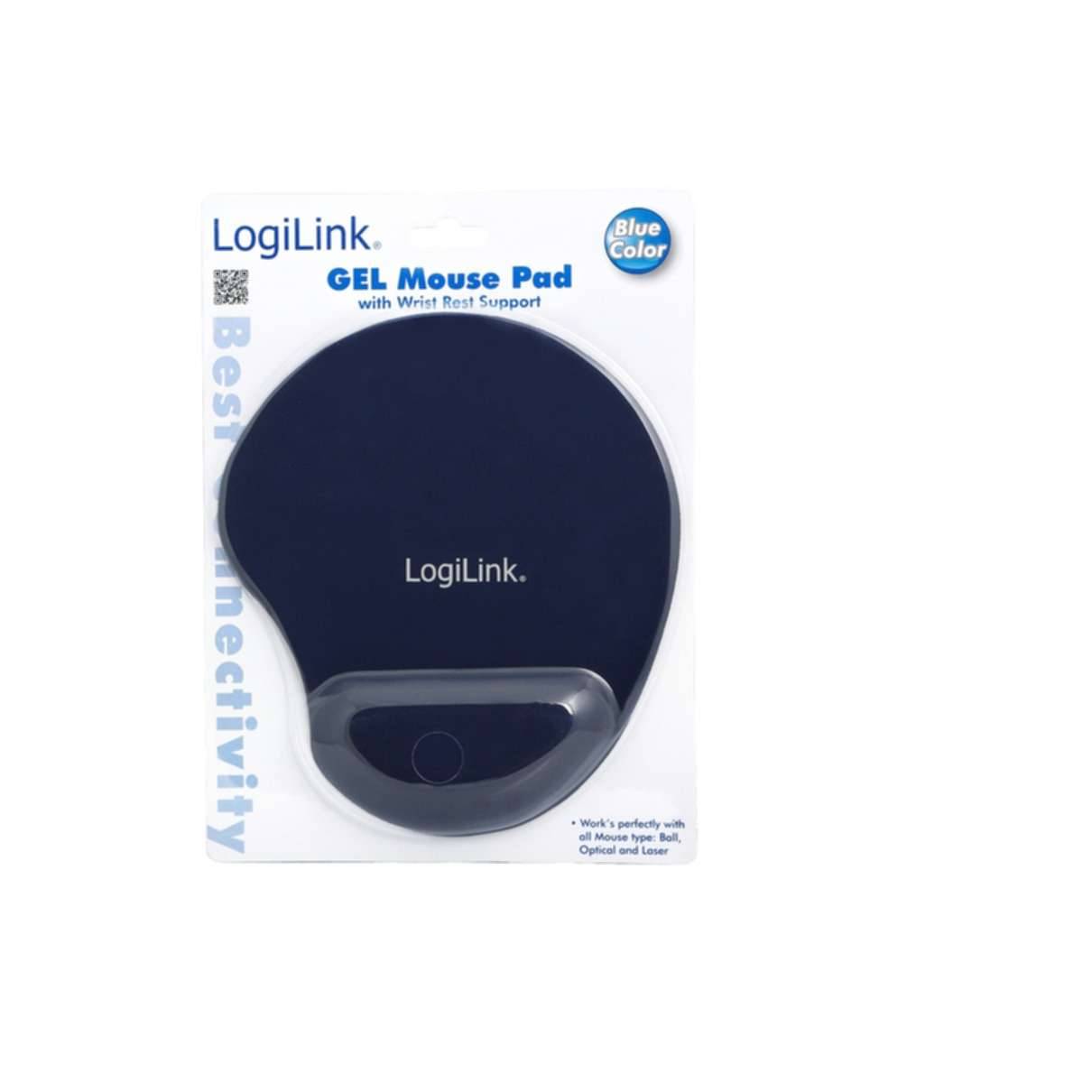 LogiLink Gel Handgelenkauflage mit Maus Pad, blau-1