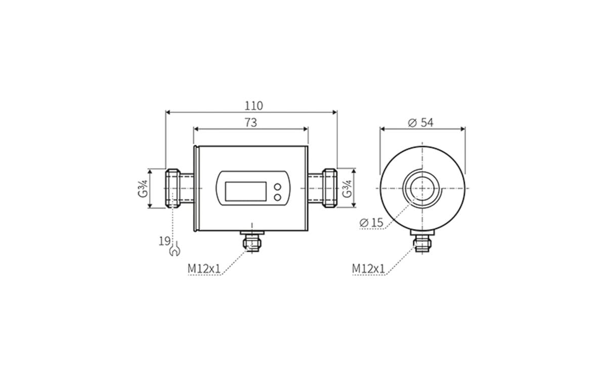 Durchflussmesser magnetisch-induktiv G3/4A - G 3/4,Außengewinde,Flachdichtend - AS003 - autosen-1