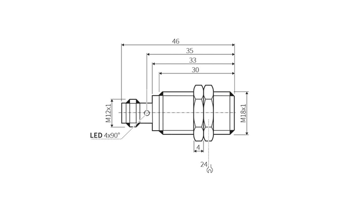 Induktiver Sensor M18 8 mm IP68 - M18 - AI004 - autosen-2
