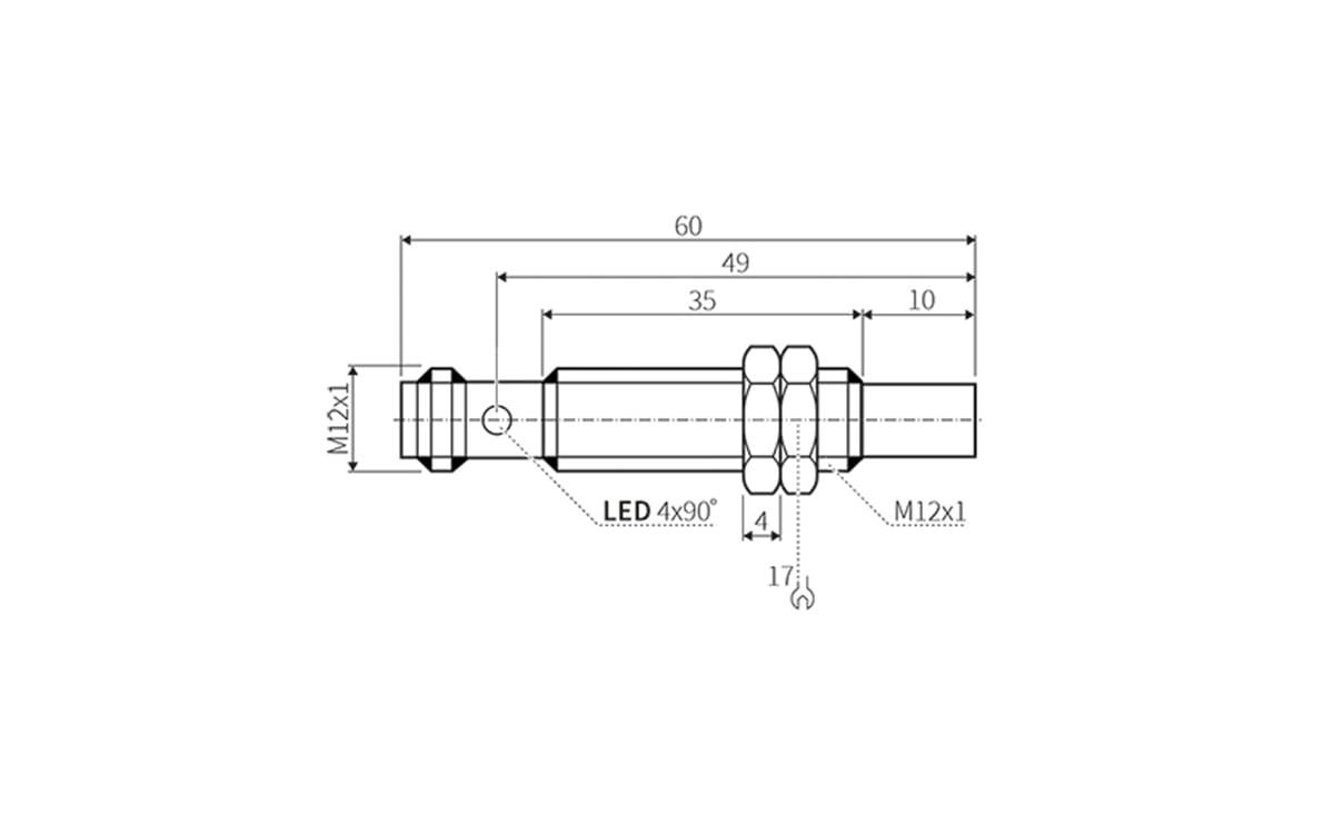 Induktiver Sensor Faktor 1 M12 10 mm IP69k - M12 - AI029 - autosen-1