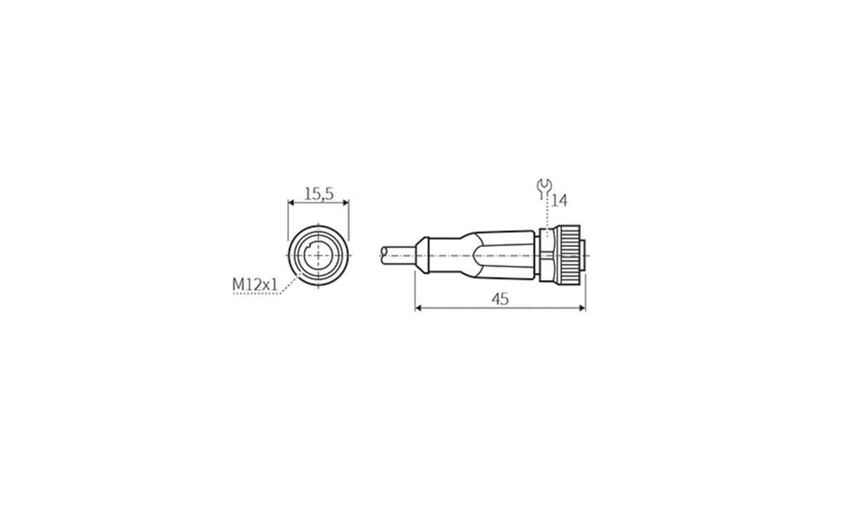 Sensorleitung M12 4P PUR 2m IP69K - 2 m - PUR-Kabel - AA005 - autosen-2