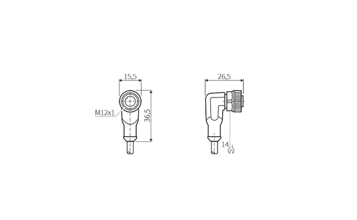 Sensorleitung M12 4P PVC 2m IP67 - 2 m - PVC-Kabel - AA040 - autosen-1