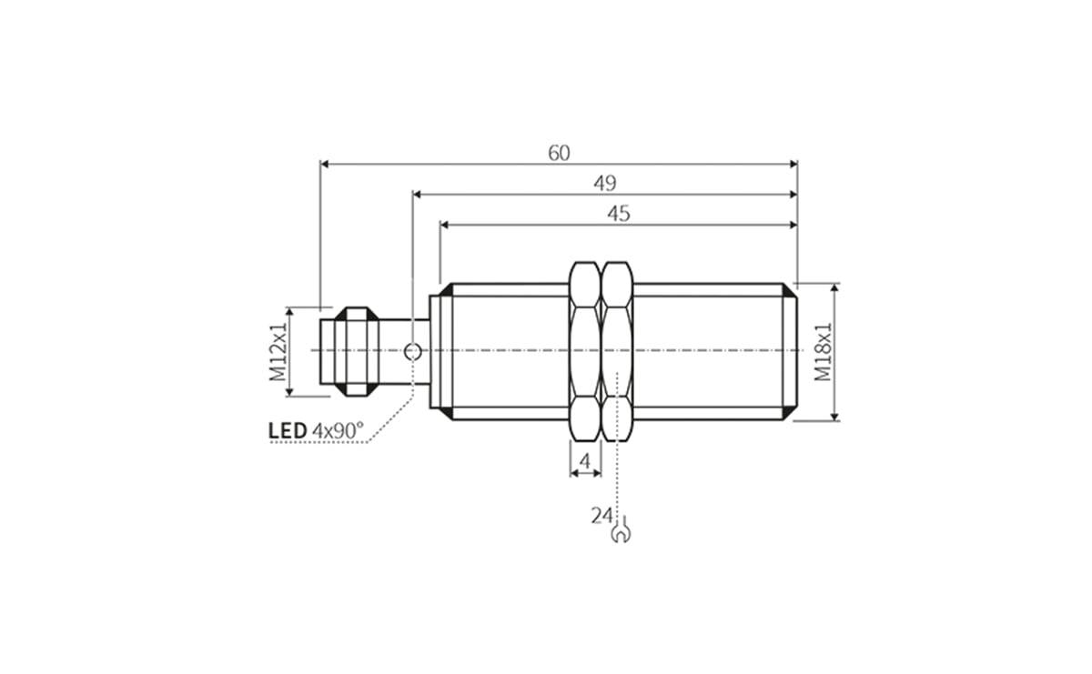Induktiver Sensor M18 8mm IP69K - M18x1 - AI044 - autosen-1