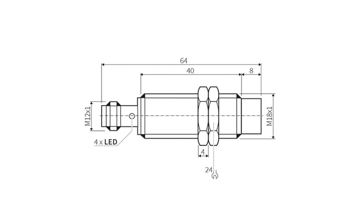 Induktiver Sensor M18 12mm IP67 - M18x1 - AI059 - autosen-2