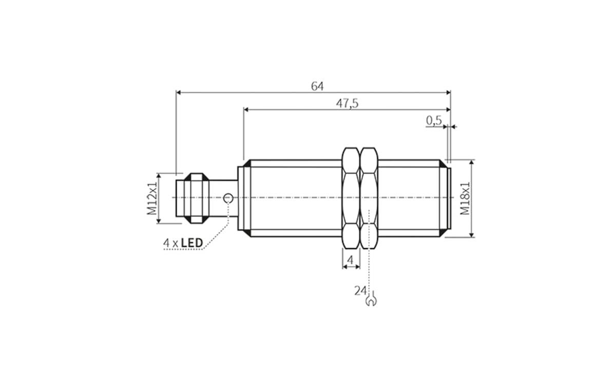Induktiver Sensor M18 8mm IP67 - M18x1 - AI058 - autosen-1