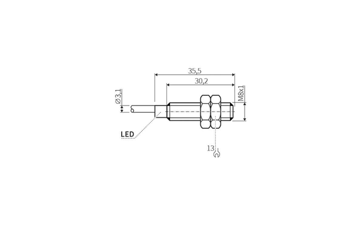 Induktiver Sensor M8 2 mm IP67 - M8 - AI903 - autosen-1