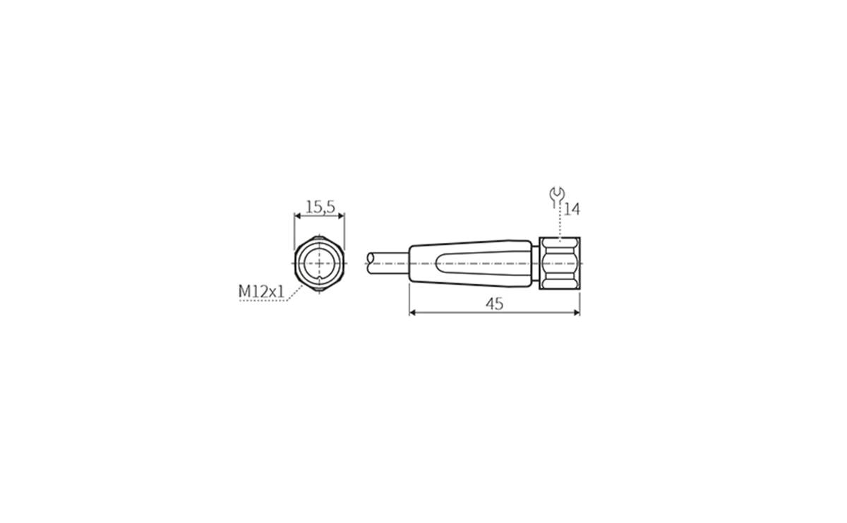 Sensorleitung M12 4P PVC 5m IP69K - 5 m - PVC-Kabel - AA023 - autosen-2
