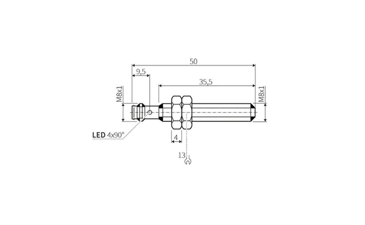 Induktiver Sensor M8 2mm IP67 - M8x1 - AI050 - autosen-1