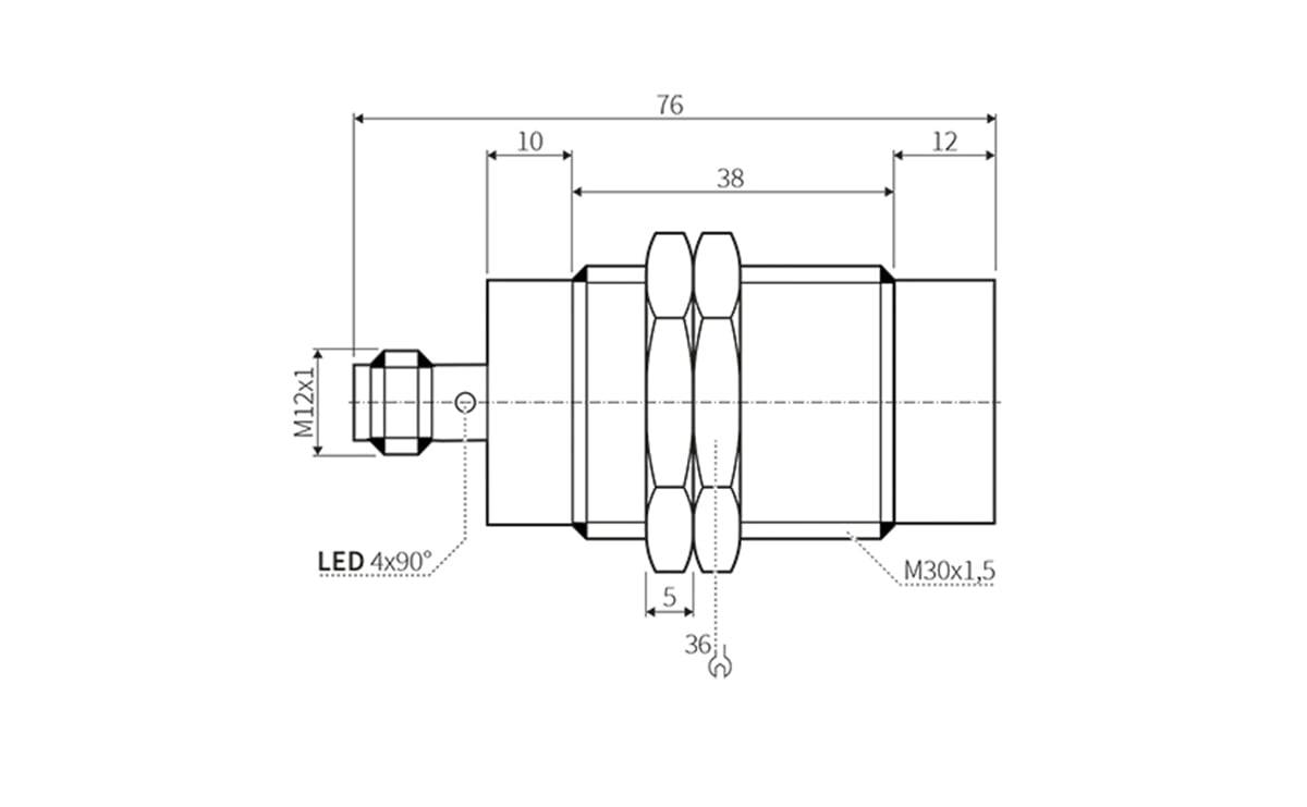 Induktiver Sensor M30 20mm IP67 - M30x1,5 - AI065 - autosen-1