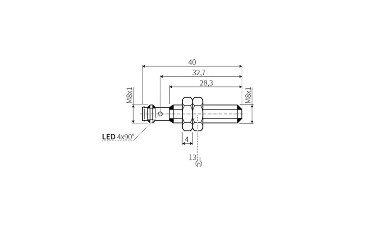 Induktiver Sensor Faktor 1 M8 3 mm IP69K - M8x1 - AI036 - autosen-1