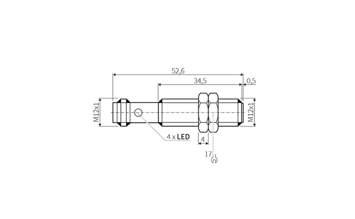 Induktiver Sensor M12 4mm IP67 - M12x1 - AI056 - autosen-1