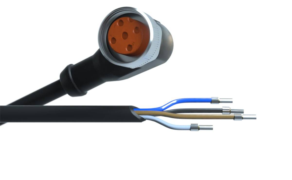 Sensorleitung M12 4P PUR 2m IP69K - 2 m - PUR-Kabel - AA007 - autosen-0
