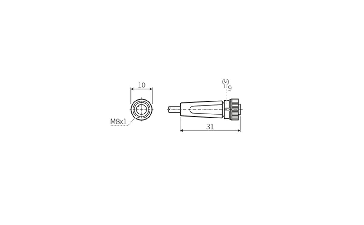 Sensorleitung M8 3P PUR 2m IP69K - 2 m - PUR-Kabel - AA001 - autosen-2