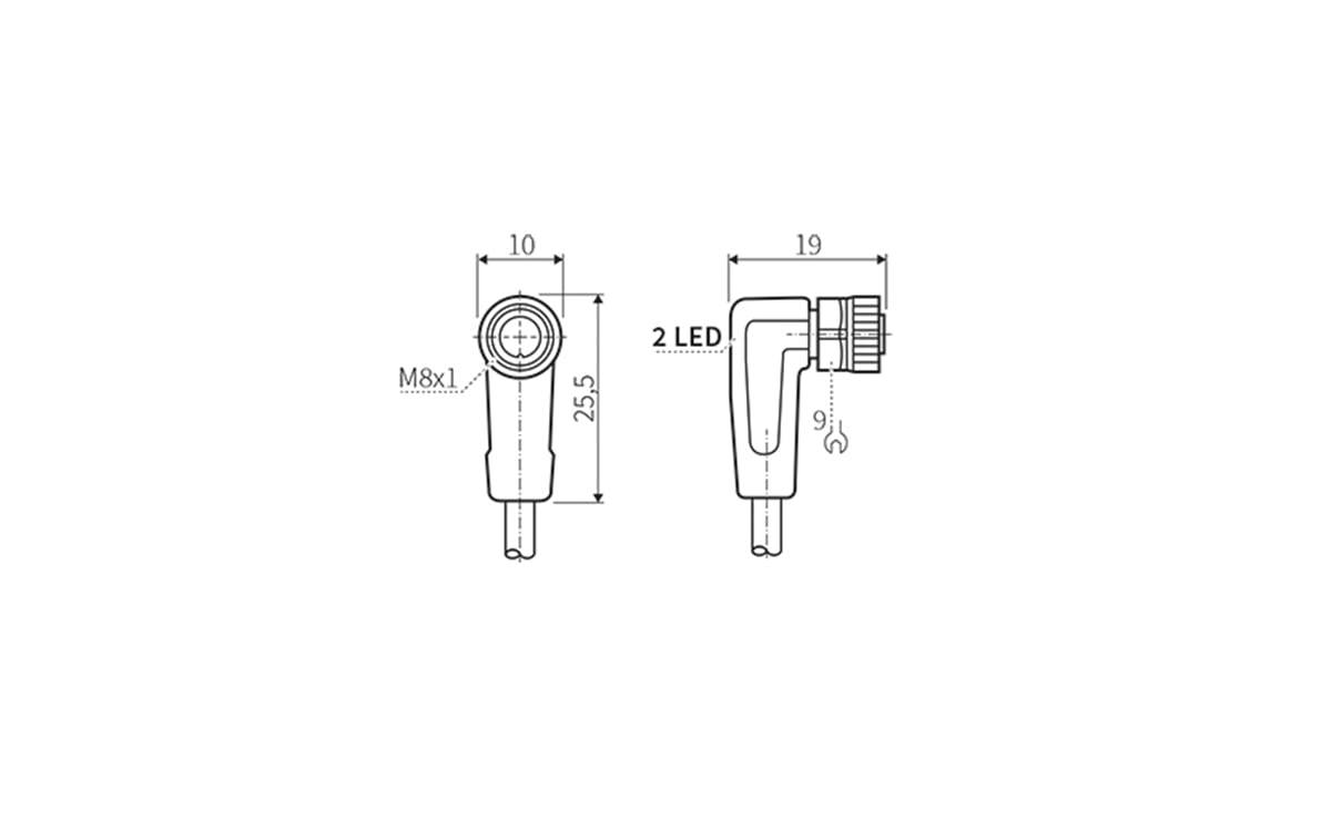 Sensorleitung M8 3P PUR 10m IP69K - 10 m - PUR-Kabel - AA020 - autosen-2