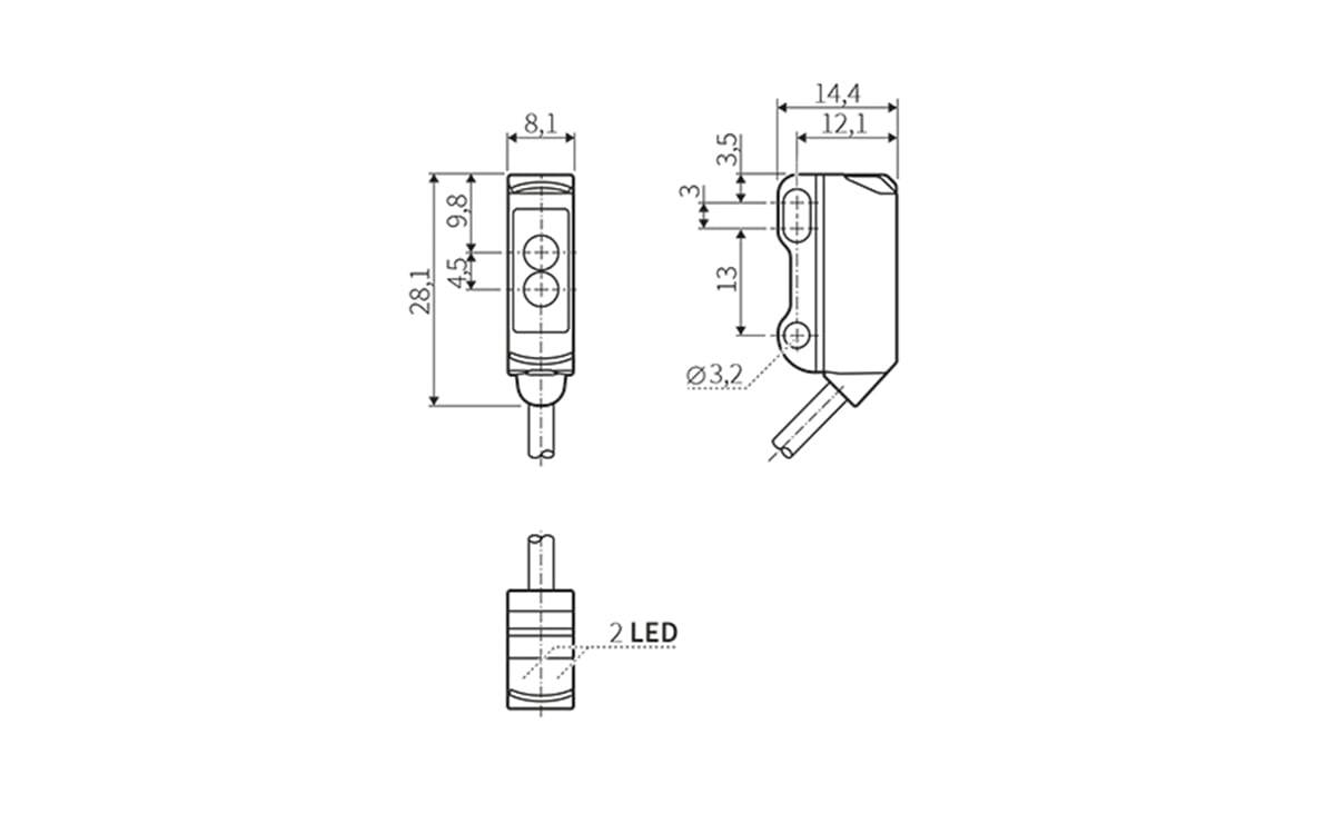Einweglichtschranke/ Optischer Sensor Miniatur Empfänger - AO023 - autosen-1