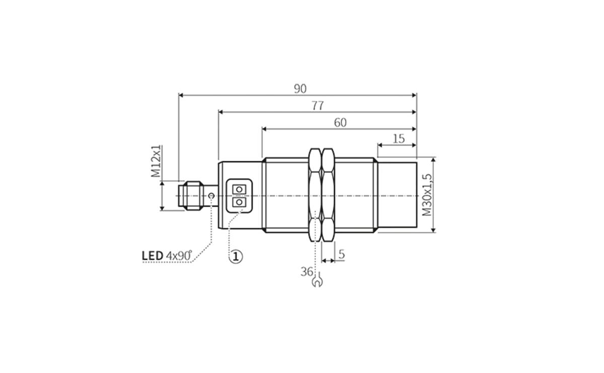 Kapazitiver Sensor M30x1,5 - M30x1,5 - AC003 - autosen-2