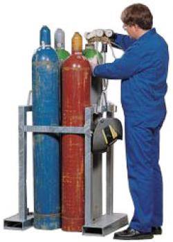 Gasflaschen-Transportgestell - Kapazität (max. Ø 250 mm) 4 Gasflaschen - Außenmaße (BxTxH) - 860x600x1125 mm-0