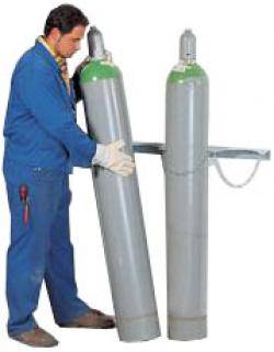 Gasflaschenwandhalter - Ø 230 mm "Typ WH" - Stahl (1.0038) - Maße außen BxTxH (mm) 840 x 175 x 60-0