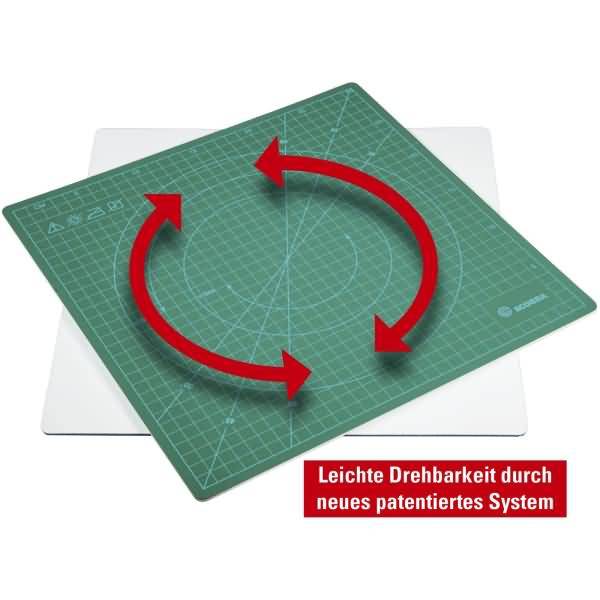 Schneideunterlage rotierend 31,5x31,5cm 6-lagig grün-1