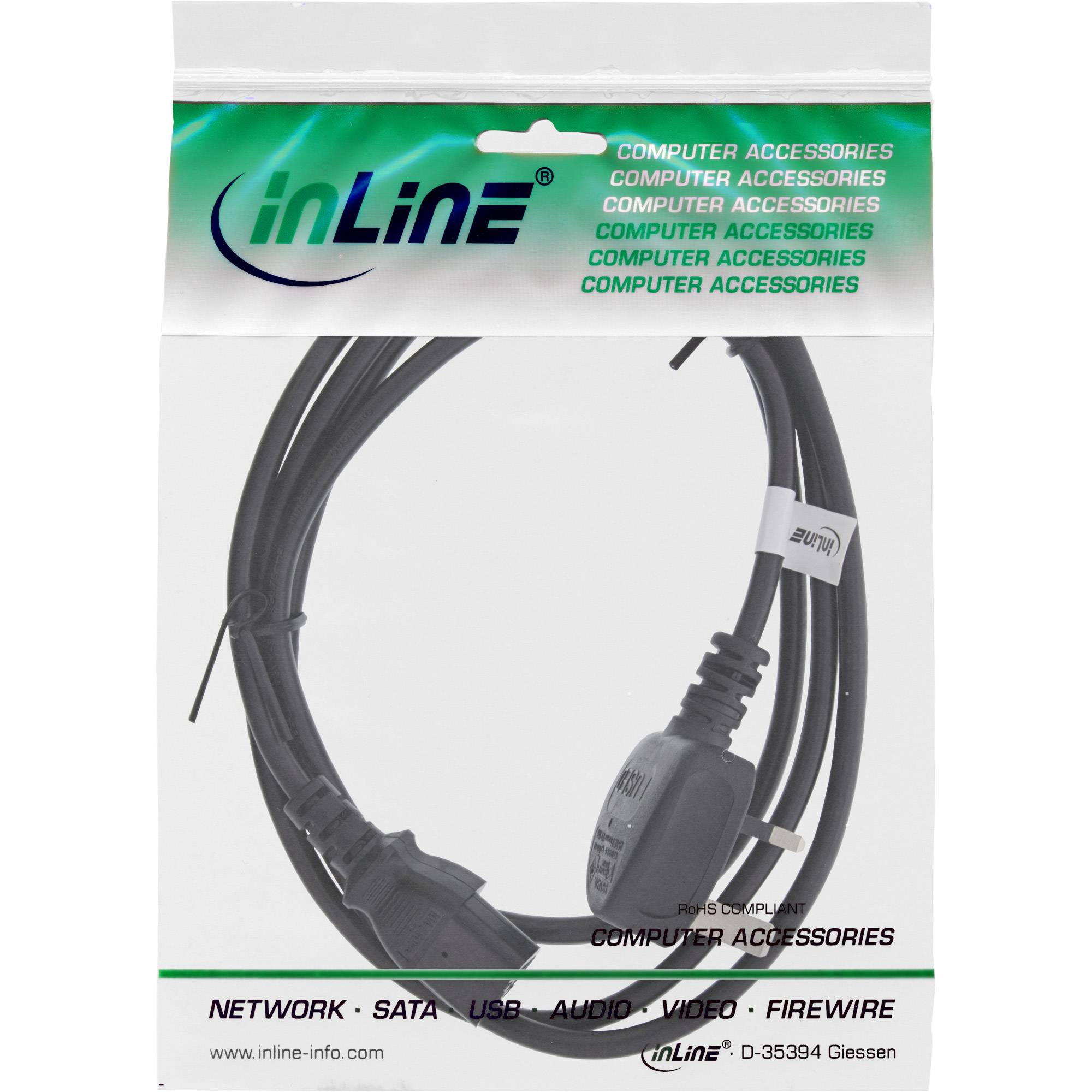 InLine® Netzkabel, Netzstecker England auf Kaltgerätestecker C13, 5m-1