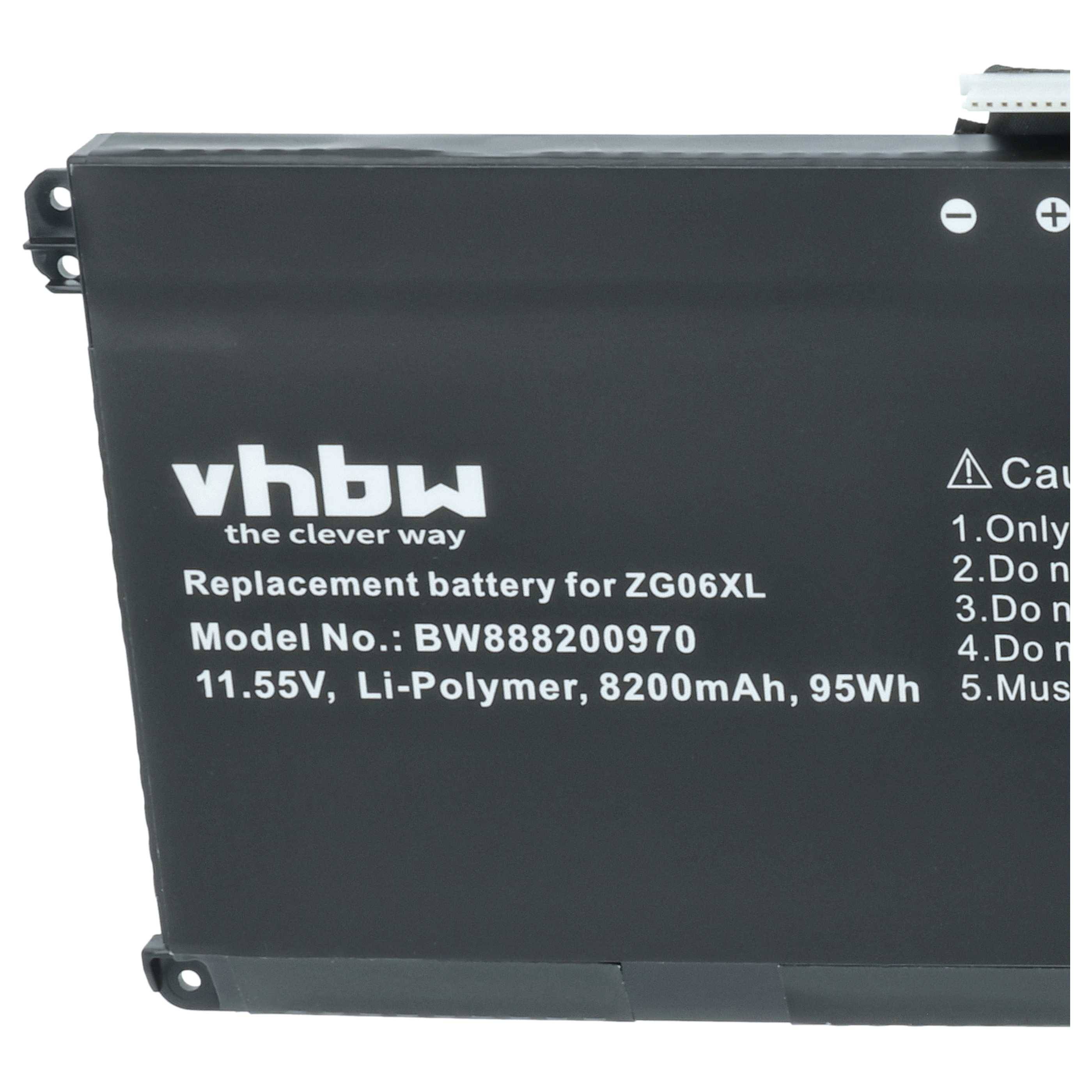 vhbw Akku kompatibel mit HP ZBook Studio G5 2ZC49EA | G5, G5 2ZC51EA, G5 2ZC50EA, G5 2ZC52EA Notebook (8200 mAh, 11,55 V-2