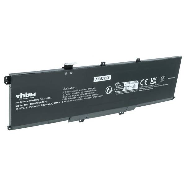 vhbw Akku kompatibel mit HP ZBook Studio G5 2ZC49EA | G5, G5 2ZC51EA, G5 2ZC50EA, G5 2ZC52EA Notebook (8200 mAh, 11,55 V