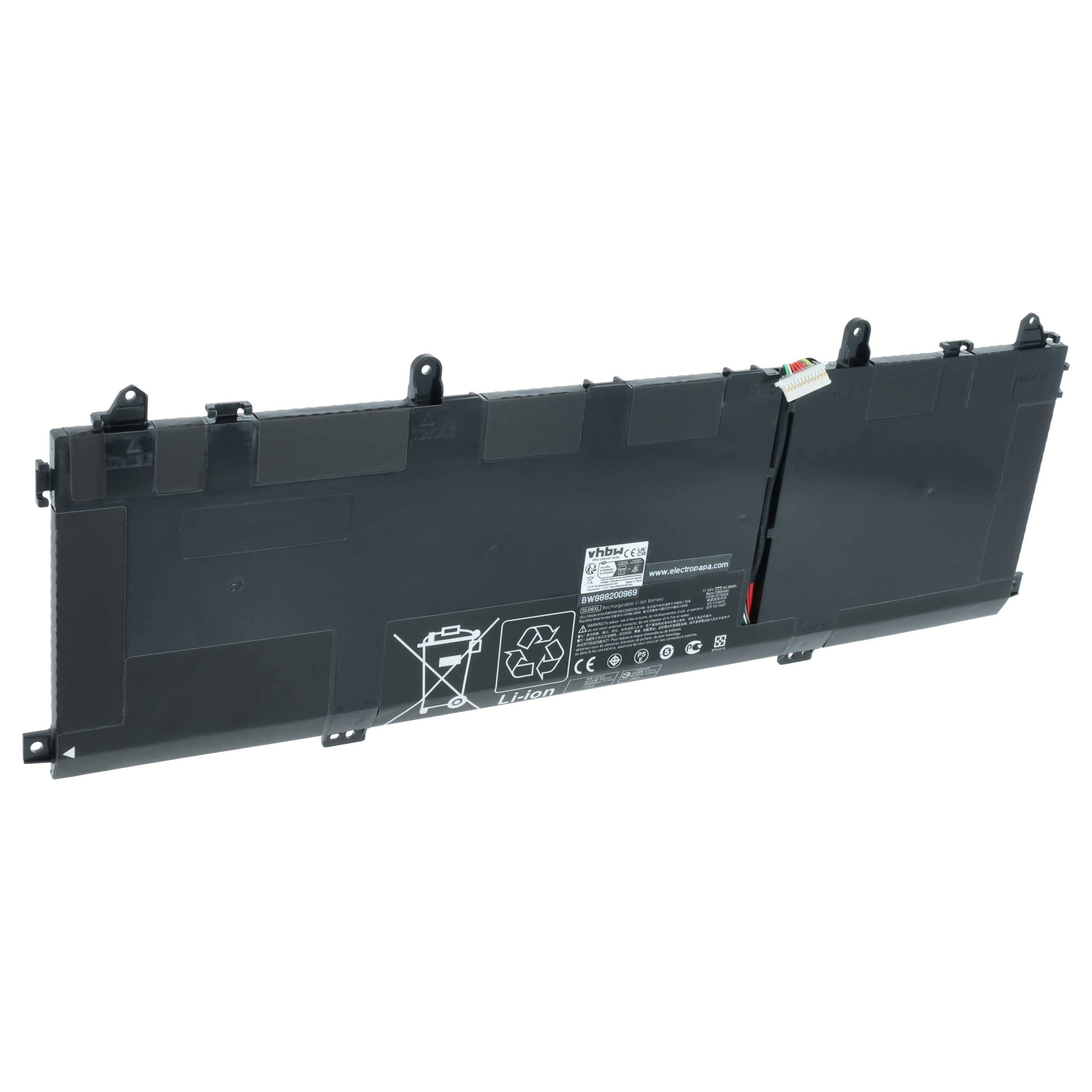 vhbw Akku kompatibel mit HP Spectre x360 15-DF0025NB | 15-DF0026NA, 15-DF0023DX, 15-DF0025NA Notebook (7100 mAh, 11,55 V-0