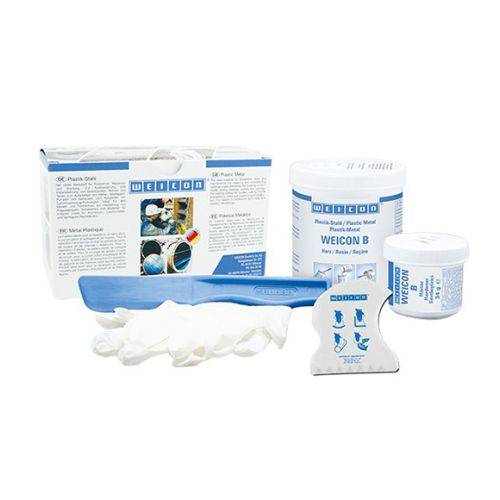 WEICON B stahlgefülltes Epoxidharz-System für Reparatur und Formgebung 0,5 kg dunkelgrau-0