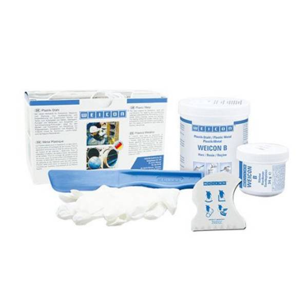 WEICON B stahlgefülltes Epoxidharz-System für Reparatur und Formgebung 0,5 kg dunkelgrau