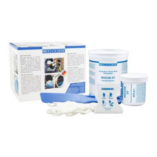 WEICON ST metallisch gefülltes Epoxidharz-System für Reparatur und Formgebung 2 kg hellgrau