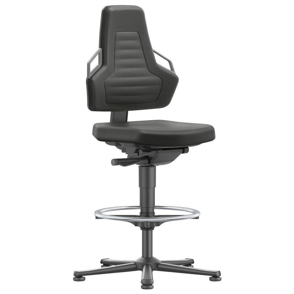 Bimos Arbeitsstuhl Nexxit 3 Griff grau Sitzhöhe 570-820 mm Stoff schwarz,Fußring