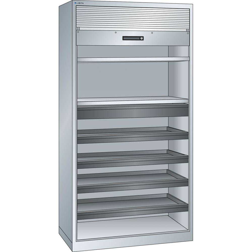 Rollladenschrank, BxTxH 1000x580x1950 mm, 2 Verstellböden, 4 Auszugböden, 1 Schu-0