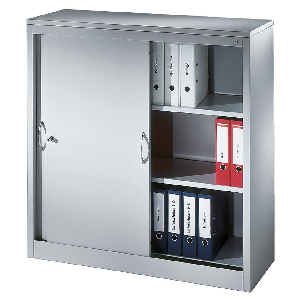 Aufsatzschrank H500xB1600xT400mm 1 OH m.Schiebetüren schwarzgrau/schwarzgrau C+P-3